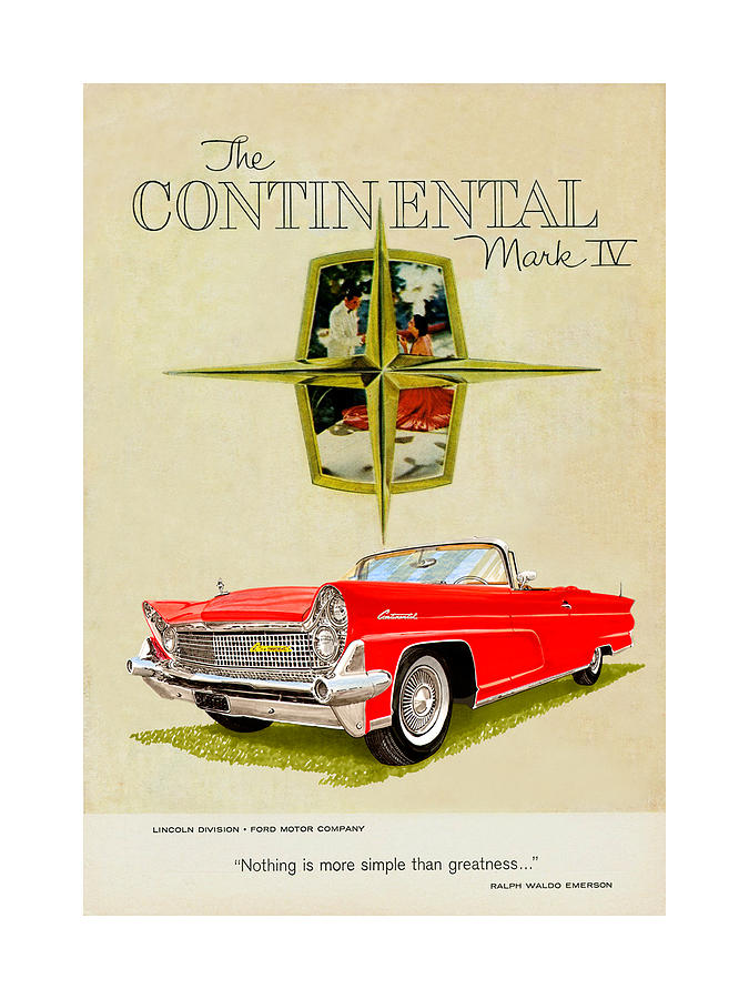 1959 Continental Vintage Ad Painting by Jack Pumphrey