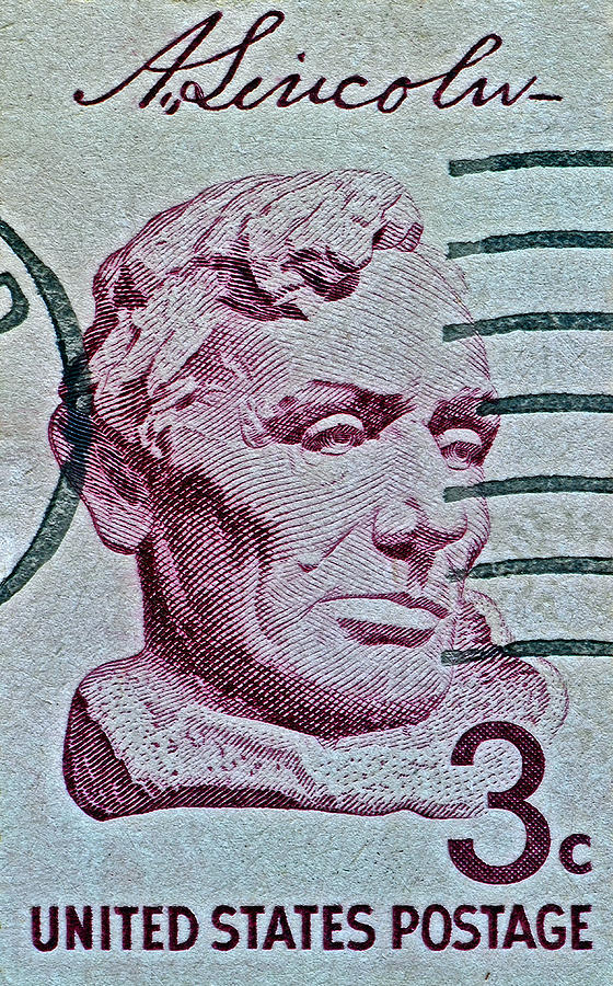 1959 Cooper Union Bust of Lincoln Stamp Photograph by Bill Owen