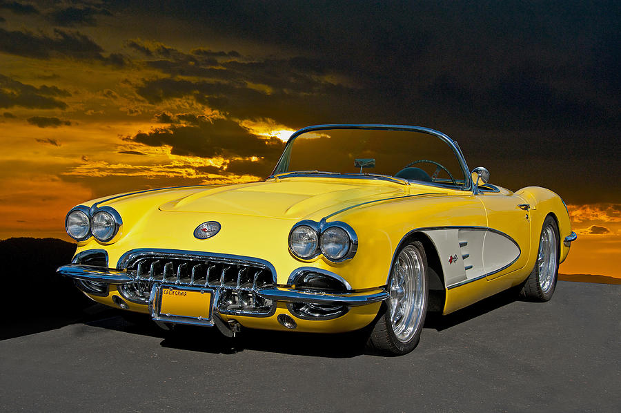 1959 Corvette Yellow Roadster Photograph by Dave Koontz