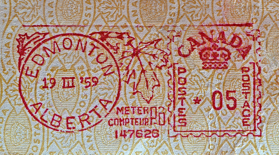 1959 Edmonton Alberta Postmark Photograph by Bill Owen