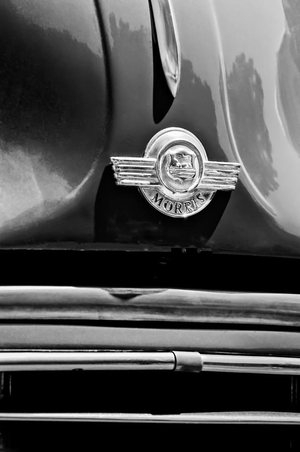 1959 Morris Panel Truck Emblem -2545bw Photograph by Jill Reger