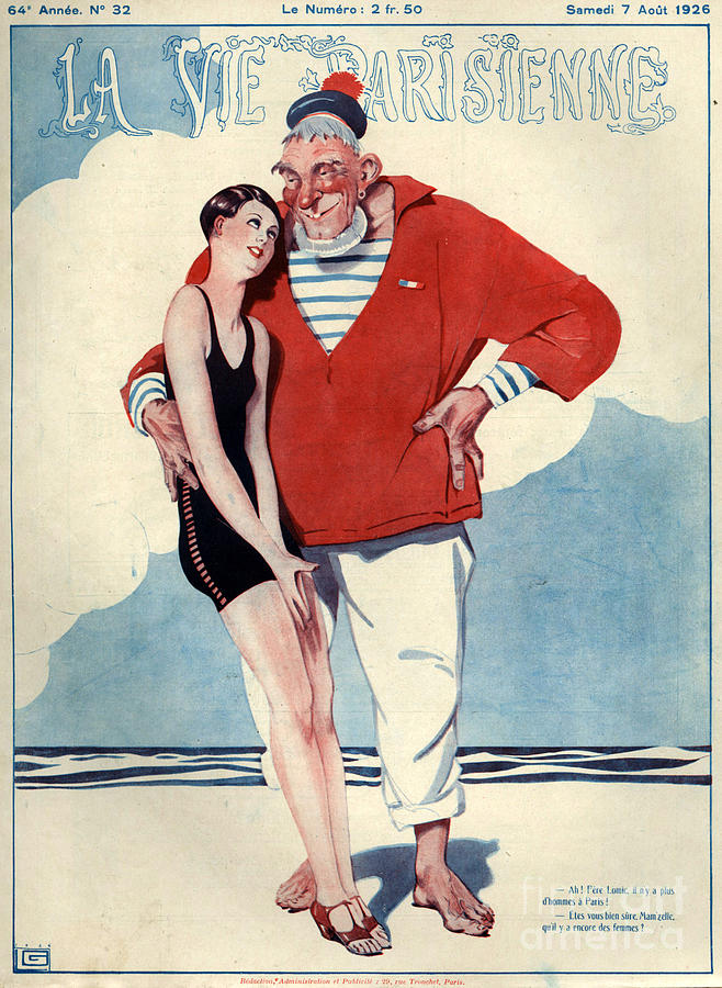 Holiday Drawing - 1920s France La Vie Parisienne Magazine #196 by The Advertising Archives