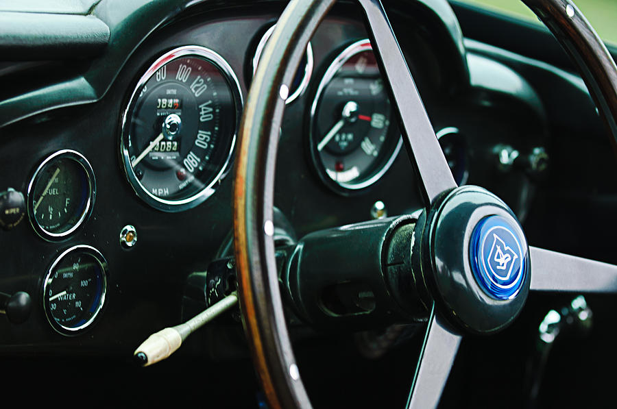 1960 Aston Martin DB4 GT Coupe Steering Wheel Emblem Photograph by Jill Reger