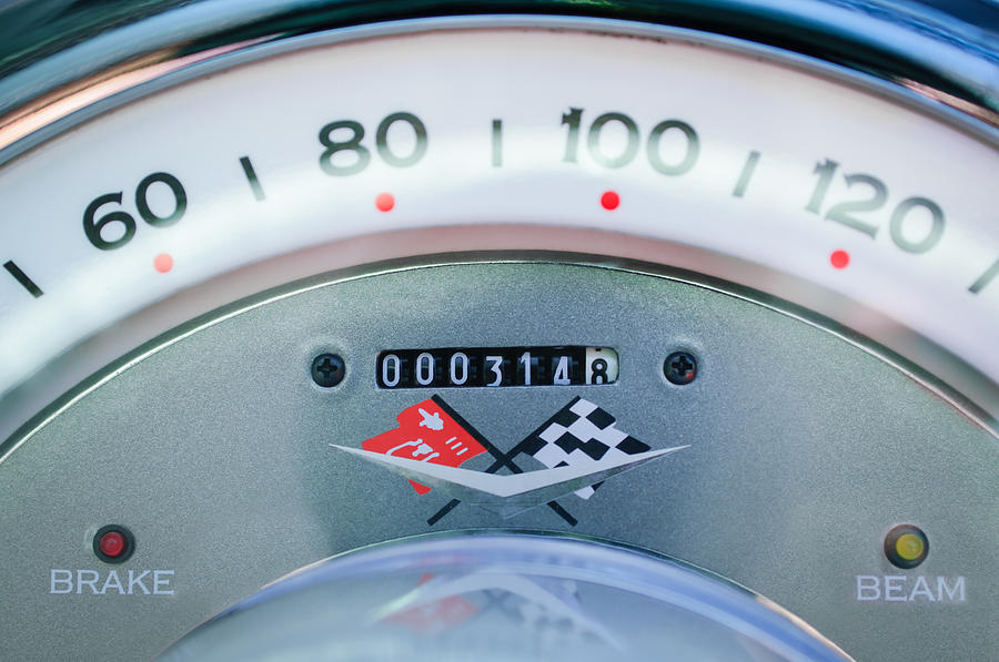 Car Photograph - 1960 Chevrolet Corvette Speedometer by Jill Reger