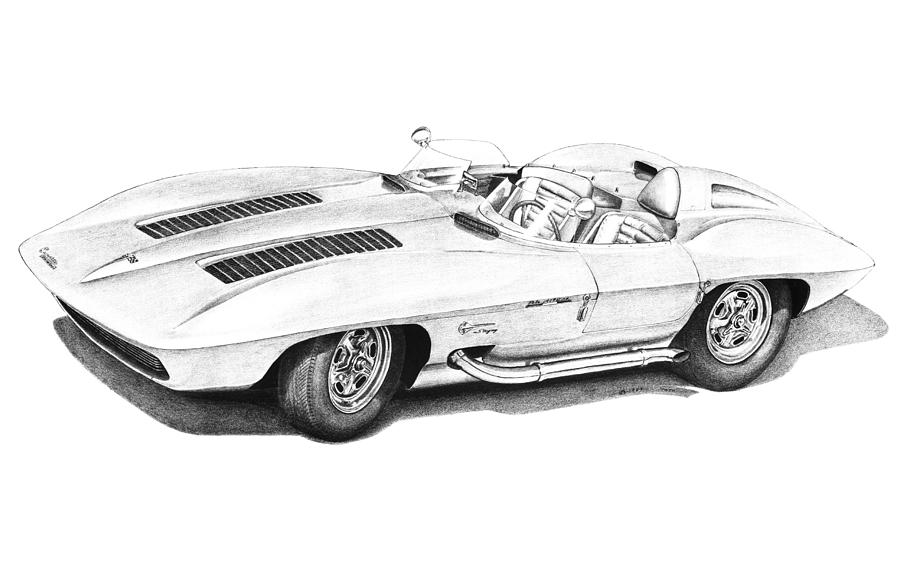 1960 Chevrolet Corvette Sting Ray Roadster Drawing by Nick Toth | Pixels