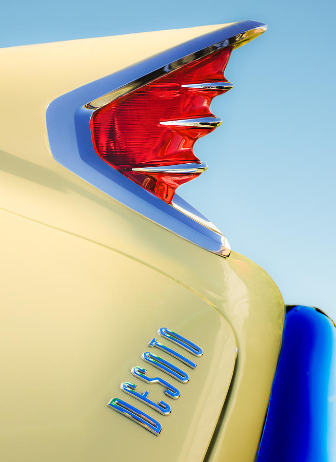 Car Photograph - 1960 DeSoto Fireflite Two-Door Hardtop Taillight Emblem by Jill Reger