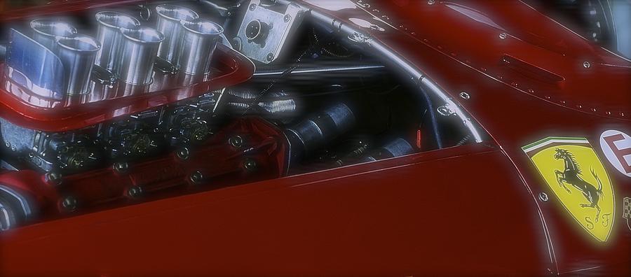 1960 Ferrari 246 Dino Engine Detail Photograph by John Colley