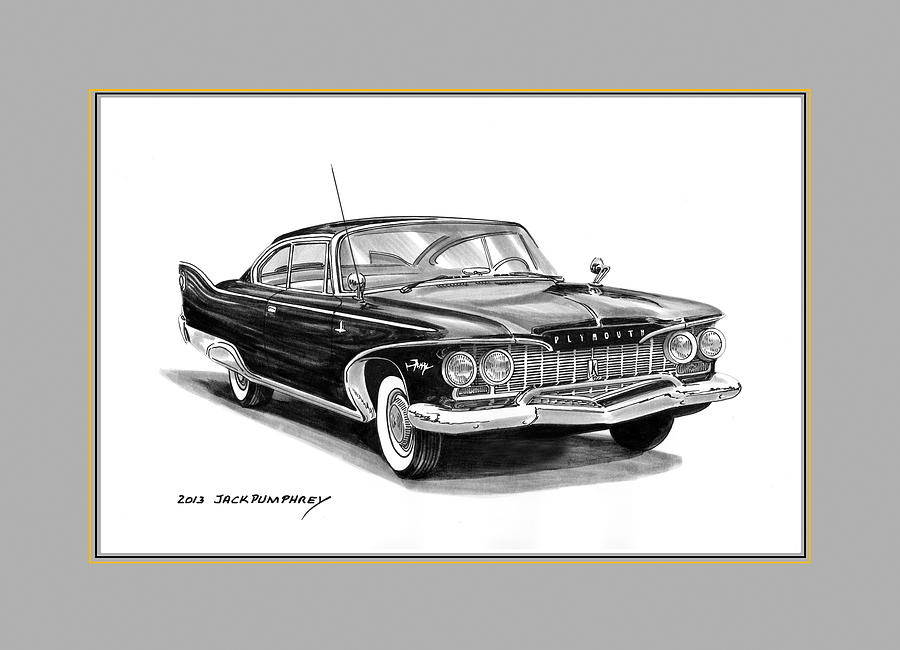 1960 Plymouth Fury Painting -  Plymouth Fury by Jack Pumphrey