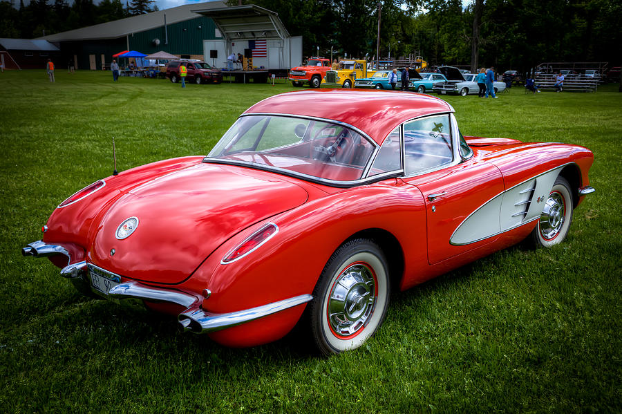 1960 Red Chevy Corvette Photograph by David Patterson