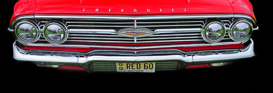 Chevrolet Photograph - 1960 Red Chevy by Dave Mills