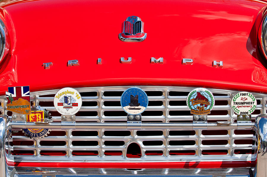1960 Triumph TR3 Grille Emblems Photograph by Jill Reger