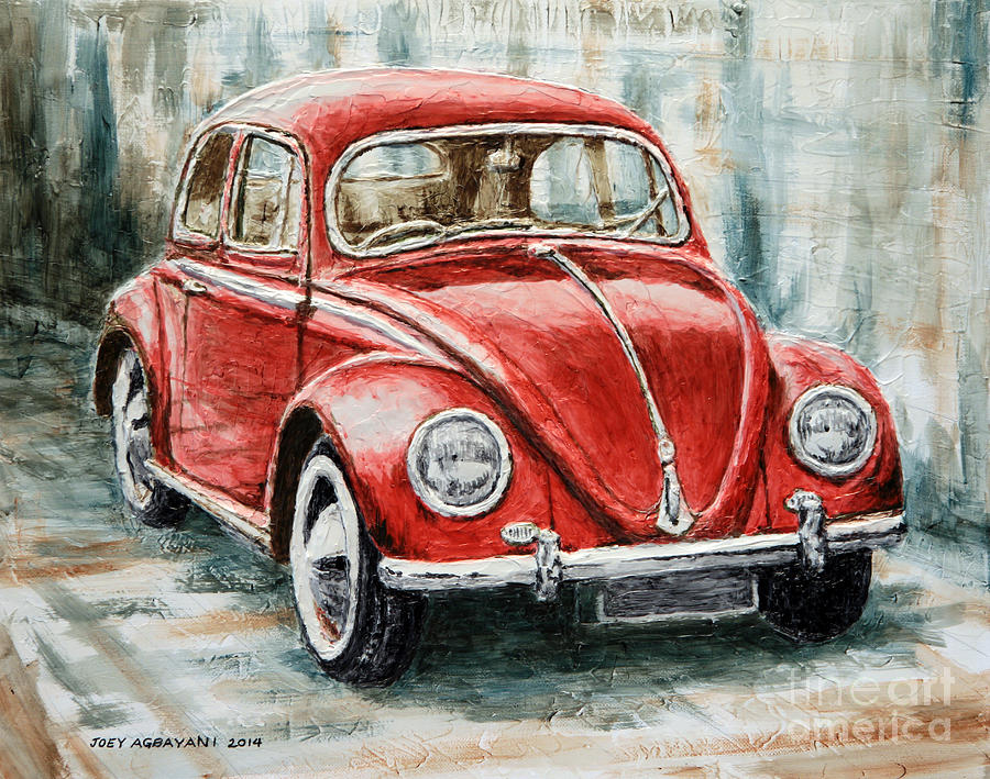 1960 Volkswagen Beetle 2 Painting by Joey Agbayani