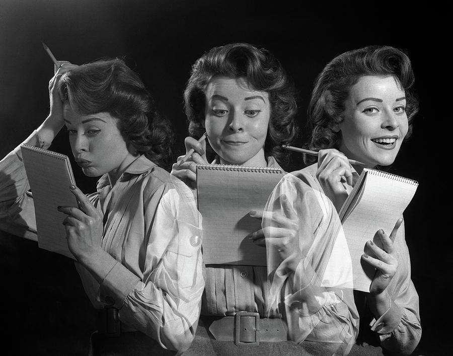 1960s 1950s Woman Office Worker Holding Photograph by Vintage Images ...