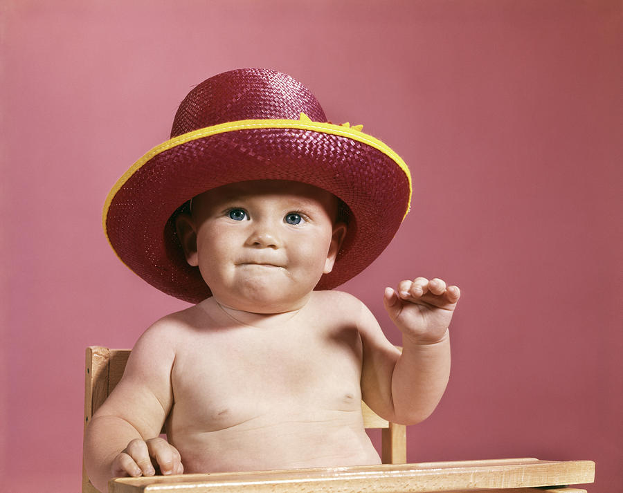 1960s Baby Making Face Wearing Red Photograph by Vintage Images | Fine ...