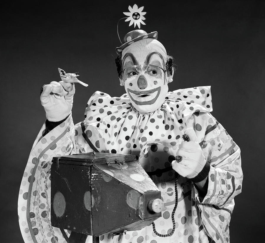 1960s Clown In Polka-dotted Outfit Photograph by Vintage Images - Fine ...