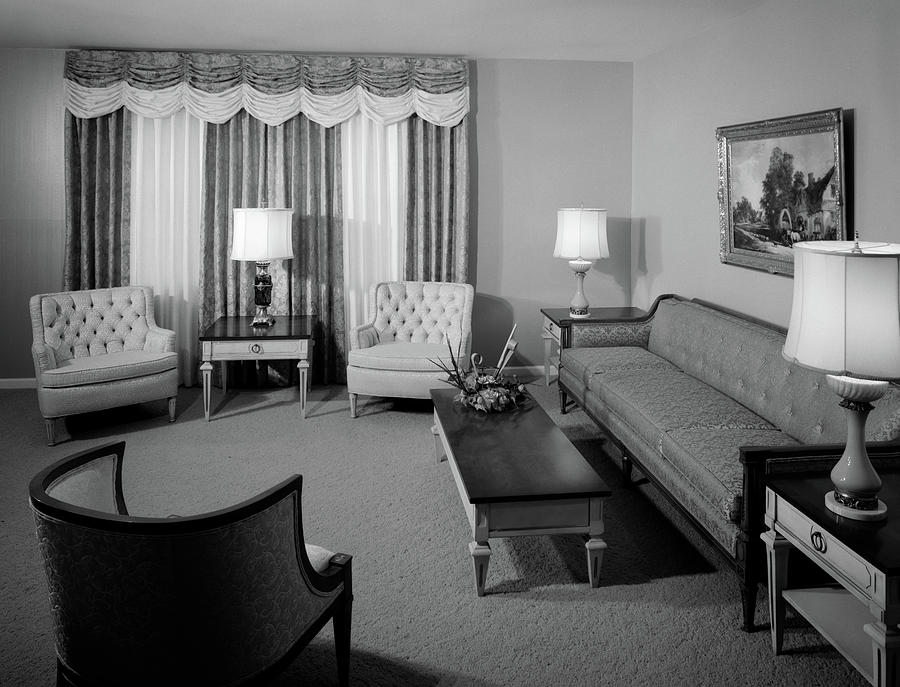 living room 1960s decor