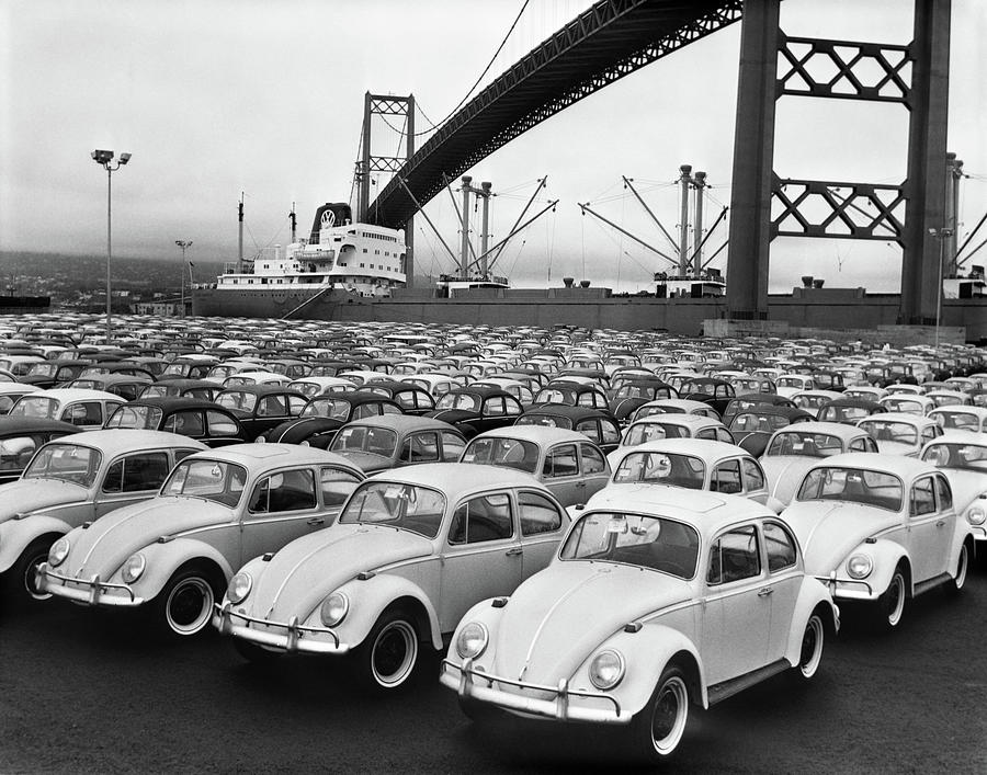 Horizontal Photograph - 1960s Loading Dock With Parked by Vintage Images Horizontal Photograph - 1960s Loading Dock With Parked by Vintage Images