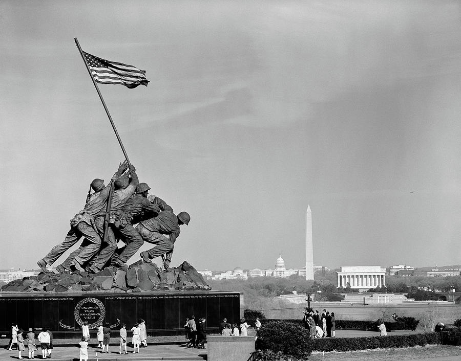 Black And White Photograph - 1960s Marine Corps Monument by Vintage Images
