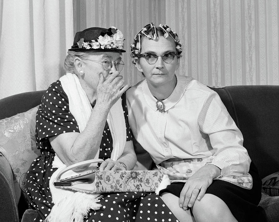 1960s Older Women On Couch Sharing Photograph By Vintage Images Pixels Merch