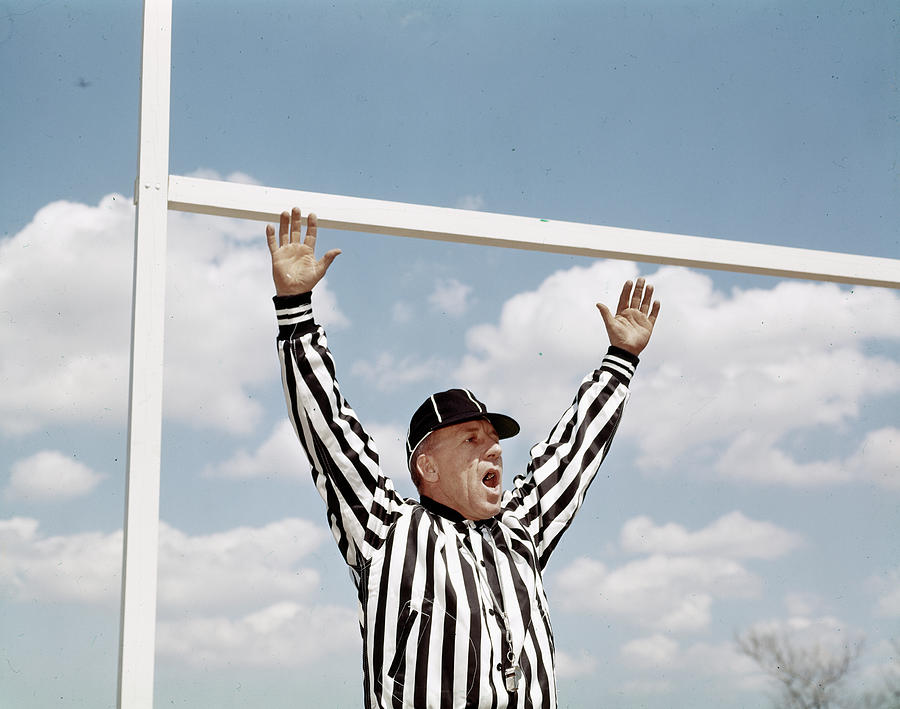 Football Photograph - 1960s Referee At American Football Game by Vintage Images