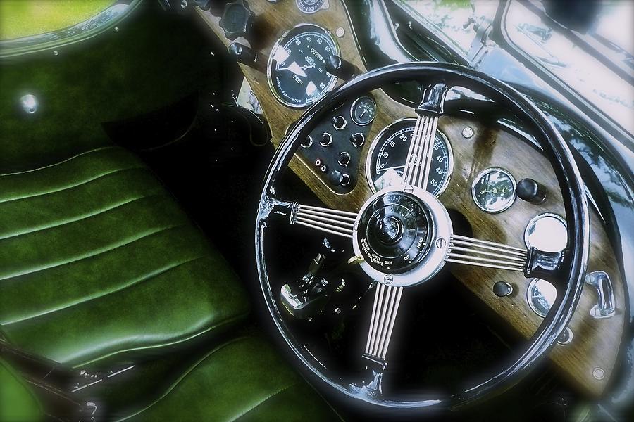 1960s Sports Car Steering Wheel and Fascia Photograph by John Colley