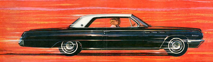 Car Drawing - 1960s Usa Buick Magazine Advert Detail by The Advertising Archives