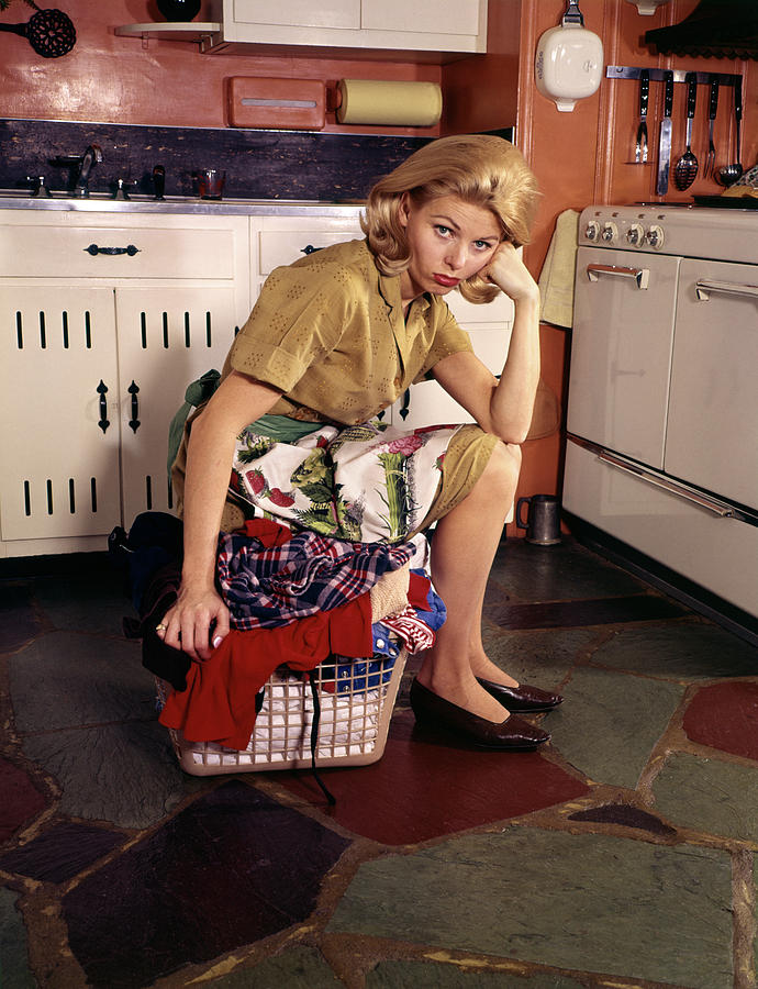 1960s Weary Dejected Woman Housewife Photograph By Vintage Images