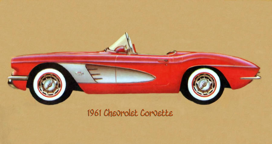 1961 Chevrolet Corvette Digital Art by Walter Colvin