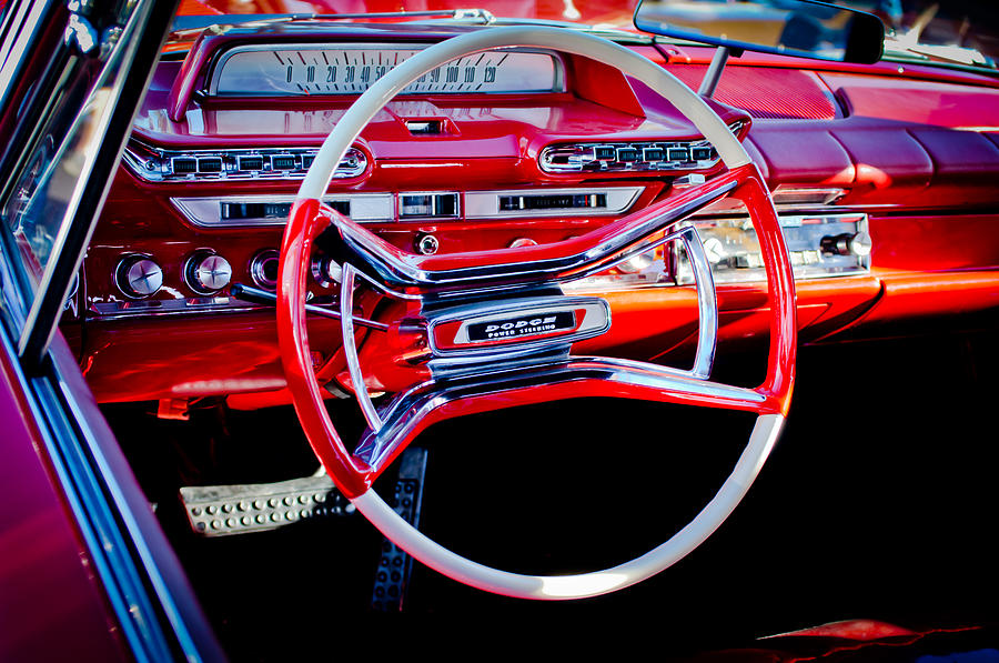 1961 Dodge Phoenix Steering Wheel Photograph by Jill Reger
