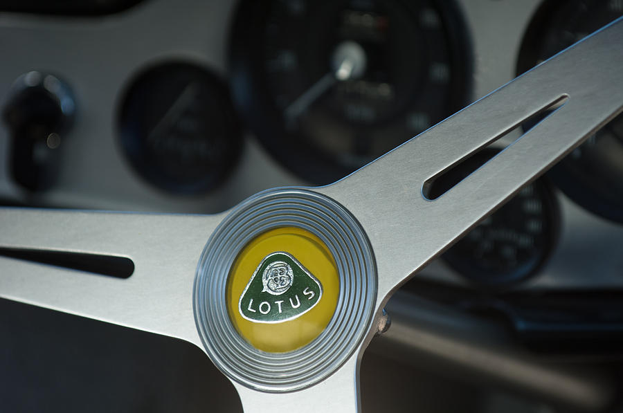1961 Lotus Elite Series II Coupe Steering Wheel Emblem Photograph by Jill Reger