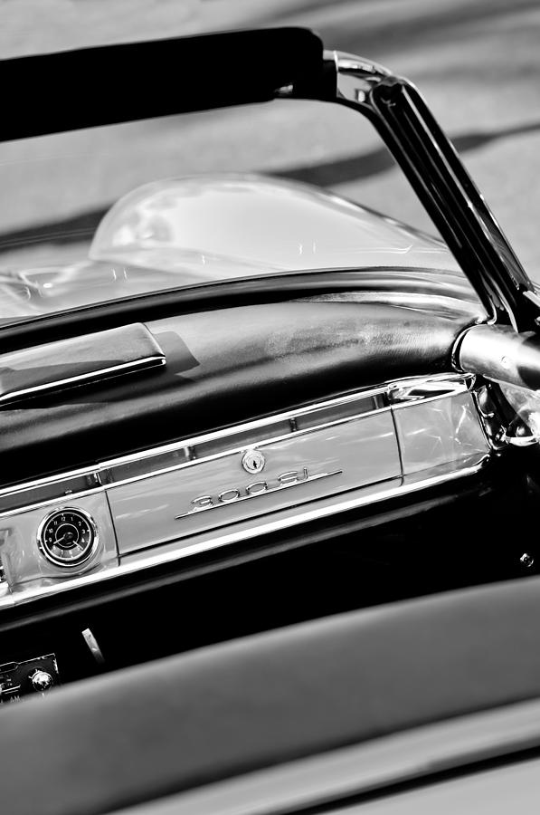 1961 Mercedes-Benz 300 SL Roadster Dashboard Emblem Photograph by Jill Reger