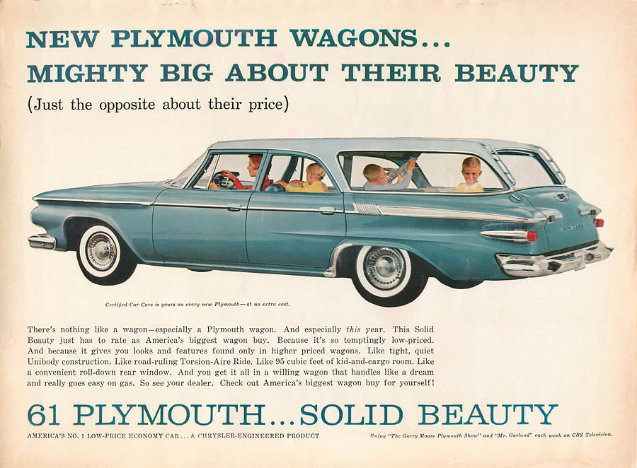 1961 Plymouth Wagon Digital Art by Georgia Clare