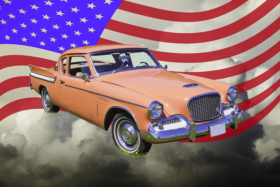 1961 Studebaker Hawk With United States Flag Photograph by Keith Webber Jr