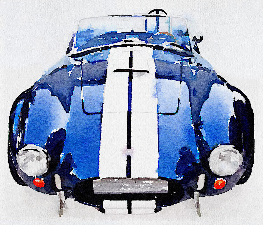 1962 AC Cobra Shelby Watercolor Painting by Naxart Studio