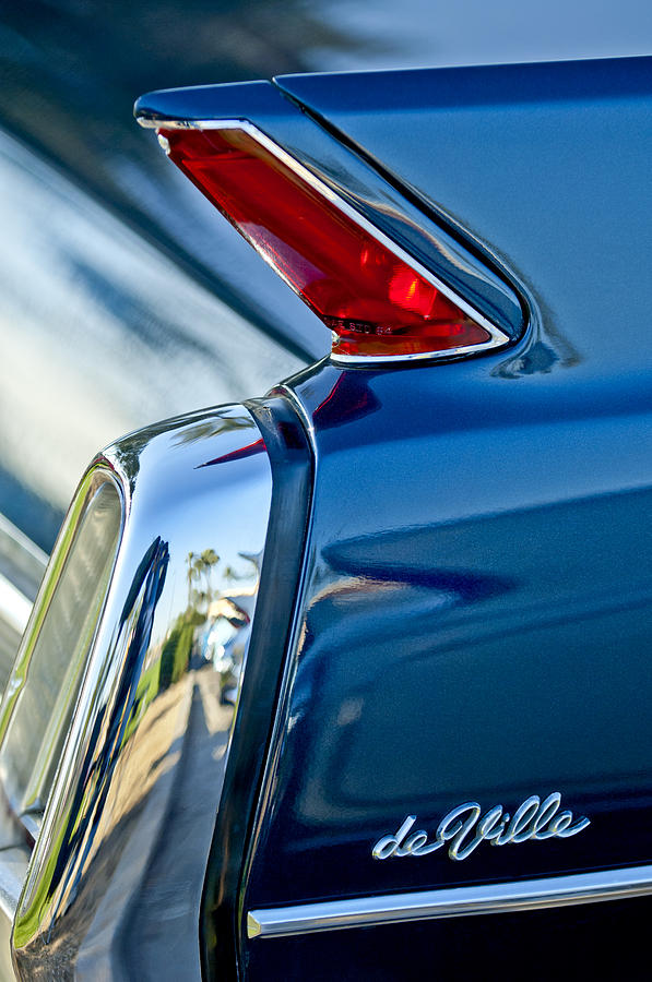Car Photograph - 1962 Cadillac Deville Taillight by Jill Reger