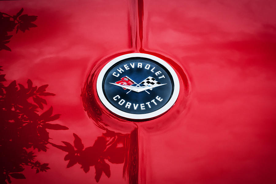 1962 Chevrolet Corvette Emblem Logo Painted Photograph by Rich Franco