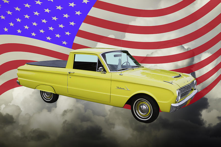 1962 Ford Falcon Pickup Truck and American Flag Photograph by Keith Webber Jr