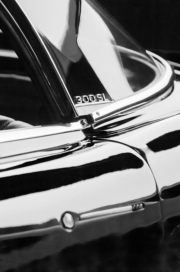 1962 Mercedes-Benz 300SL Roadster Emblem -0663bw Photograph by Jill Reger