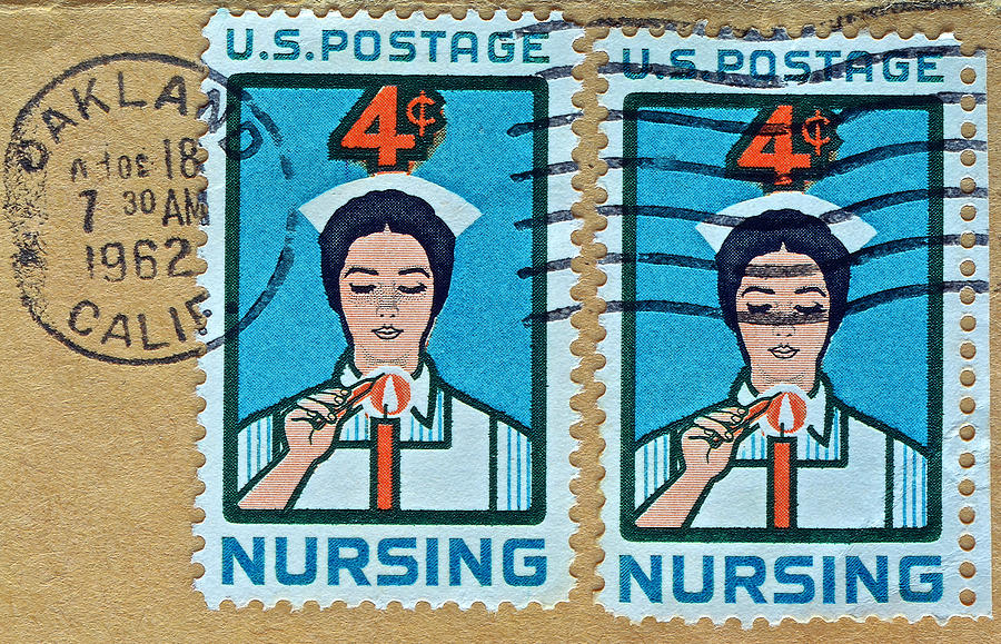 1962 Nursing Stamp Collage - Oakland CA Postmark Photograph by Bill Owen