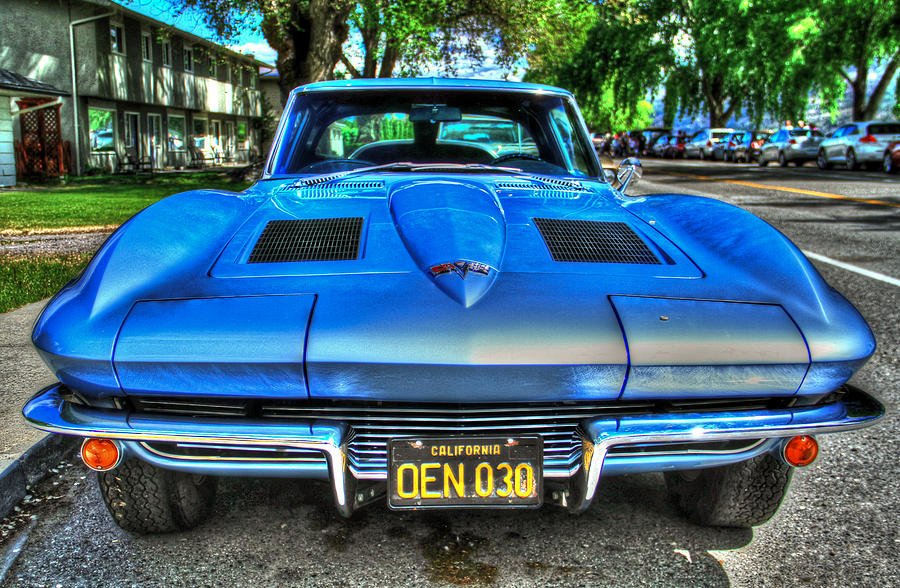1963 blue Corvette stingray-front view Photograph by Eti Reid