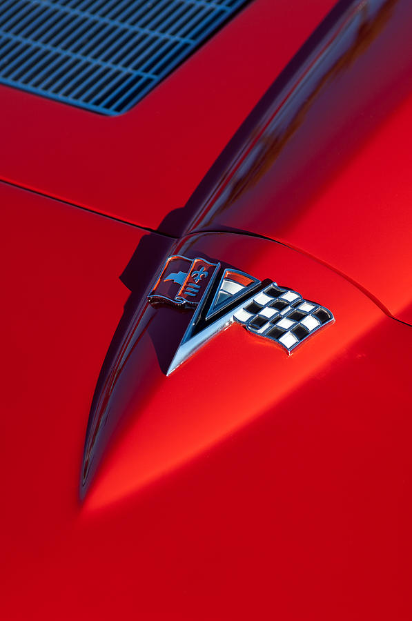 1963 Chevrolet Corvette Hood Emblem Photograph by Jill Reger