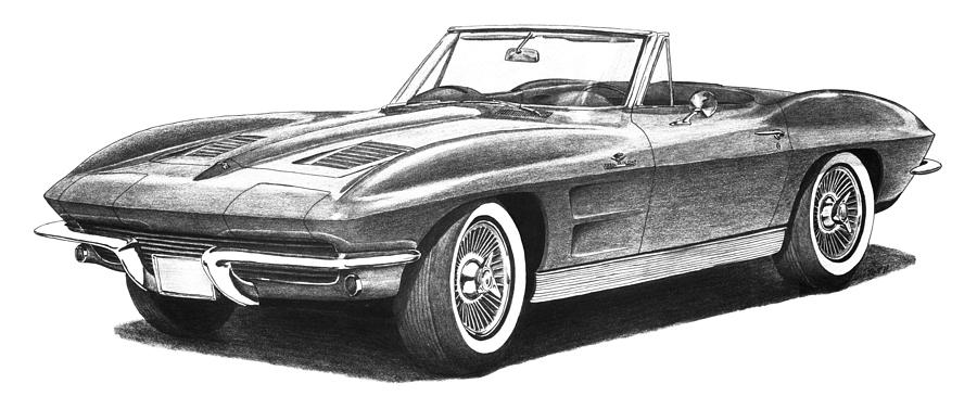 1963 Chevrolet Corvette Roadster Drawing by Nick Toth - Pixels