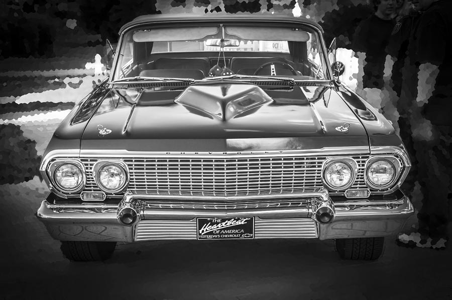 1963 Chevrolet Impala SS 409 BW Photograph by Rich Franco
