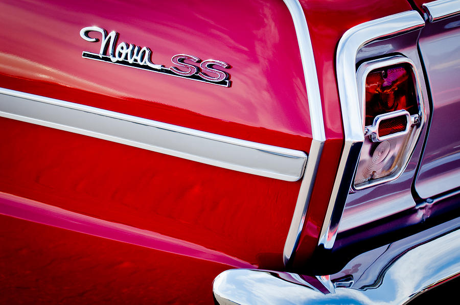 Car Photograph - 1963 Chevrolet Nova Convertible Taillight Emblem by Jill Reger