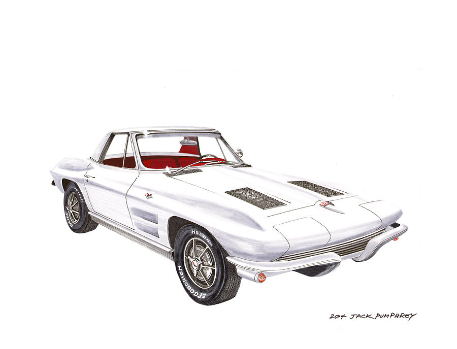 Corvette Roadster 1963 #1 Painting by Jack Pumphrey
