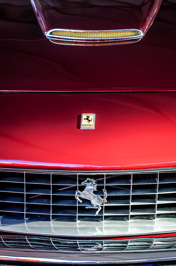 1963 Ferrari 250 GT Lusso Grille Emblem -0824c Photograph by Jill Reger