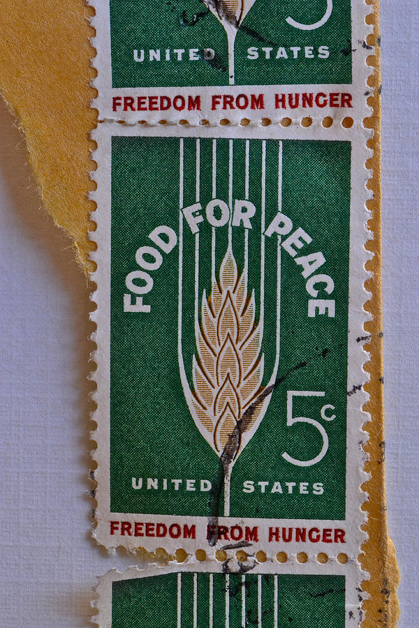 1963 Food for Peace Stamp Collage Photograph by Bill Owen