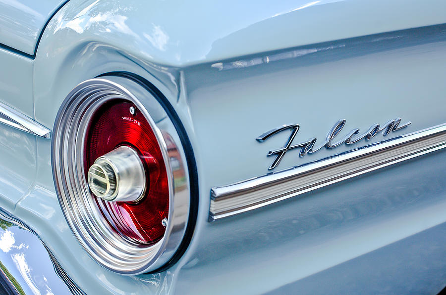 1963 Ford Falcon Futura Convertible Taillight Emblem Photograph by Jill Reger