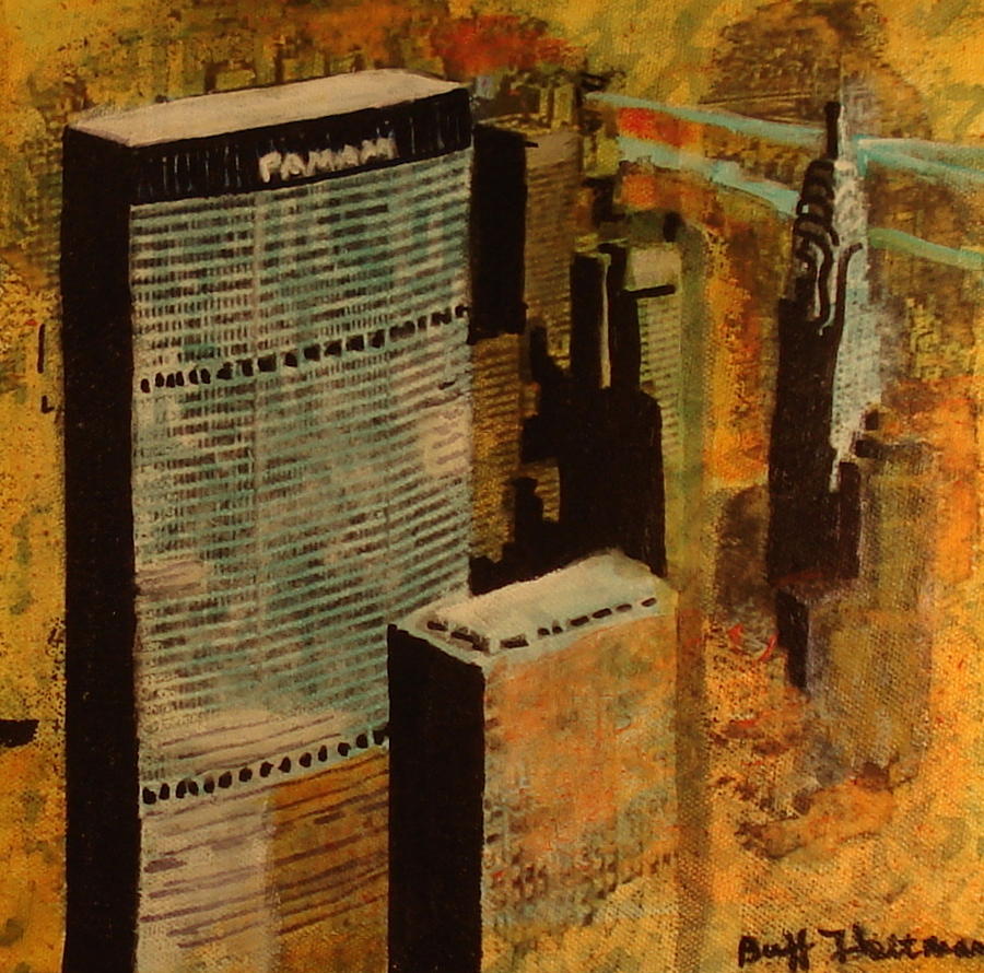 1963 NYC Skyline Mixed Media by Buff Holtman