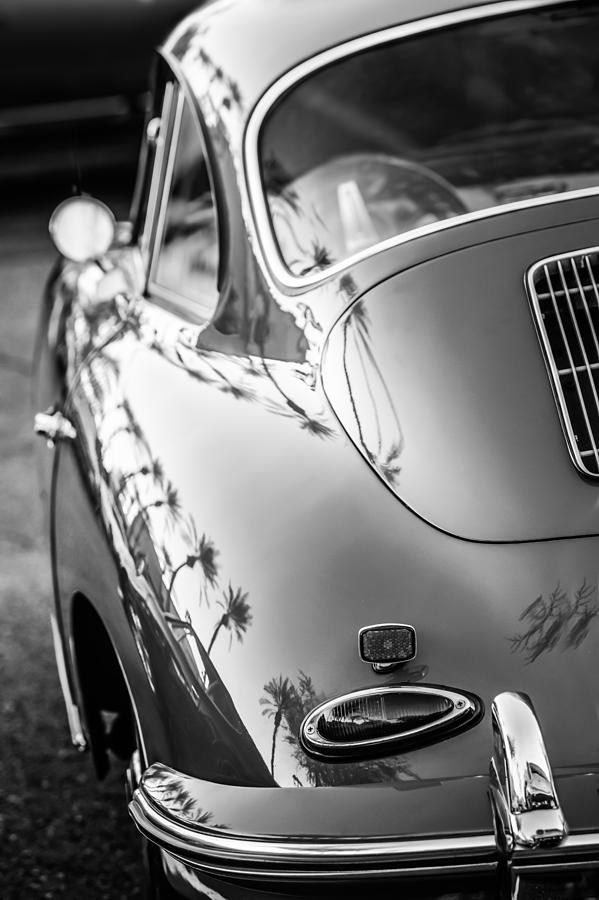 Black And White Photograph - 1963 Porsche 356B S Coupe Taillight -1241bw by Jill Reger